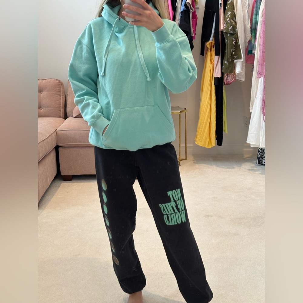 Pacific Co - The best hoodie ever - turquoise - Size medium oversized sweatshirt